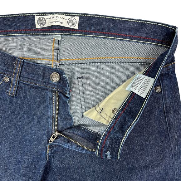 Habitual for Tory Burch TRB Bootcut Jeans 29" Dark Wash Low Rise Y2K Style USA - Picture 6 of 12